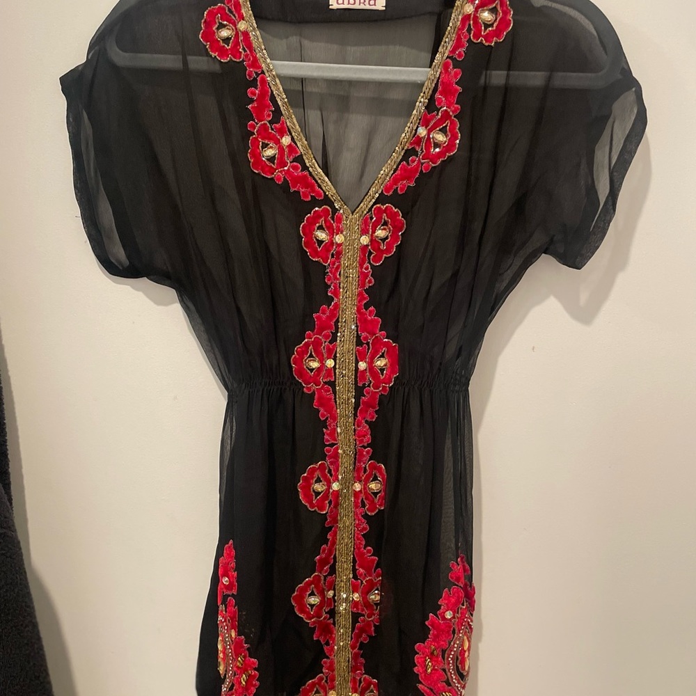 Bohemian Designer top by Heidi Abra Beautiful detail sheer shirt. Delicate shirt
